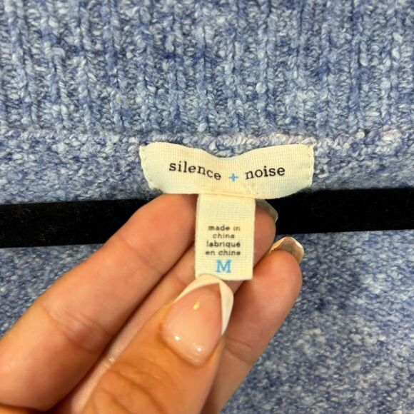 Ladies Silence + Noise brand Heather Blue Open Front Sweater Size Medium - Picture 7 of 8